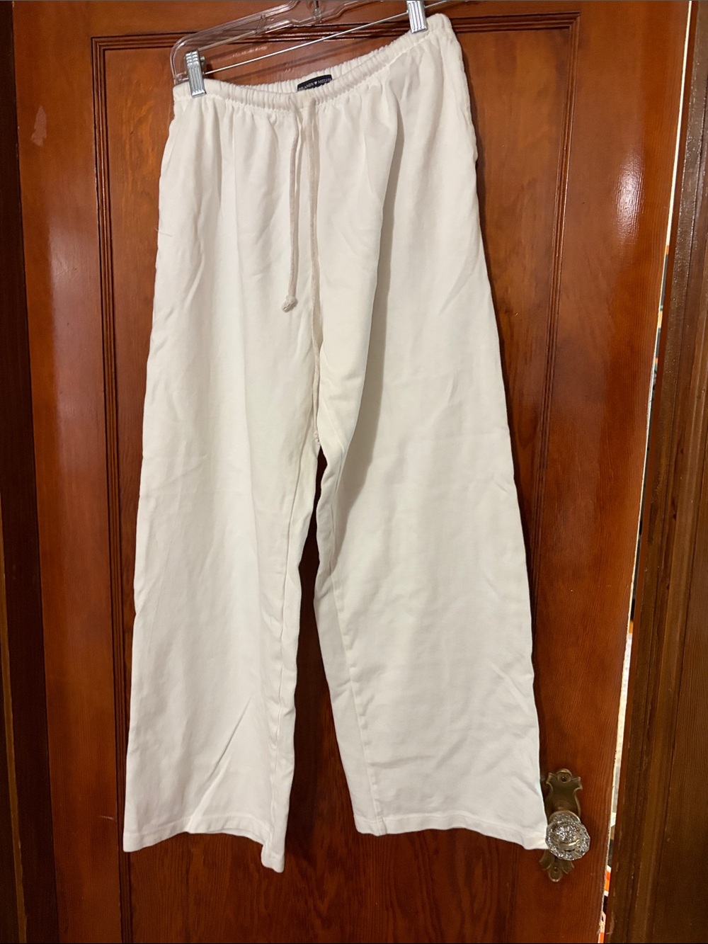 Brandy Melville White Drawstring Track Pants
